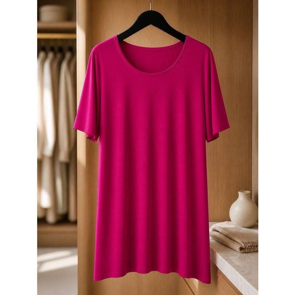 PINK SHORT SLEEVE HIGH LOW TOP SIZE XL BY EAST 5th